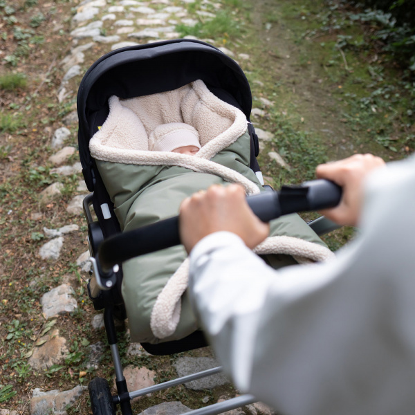 Nid d'ange imperméable teddy green Bemini