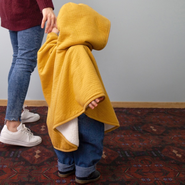 Poncho chaud teddy ocre Bemini