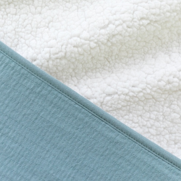 Poncho chaud teddy bleu minéral Bemini