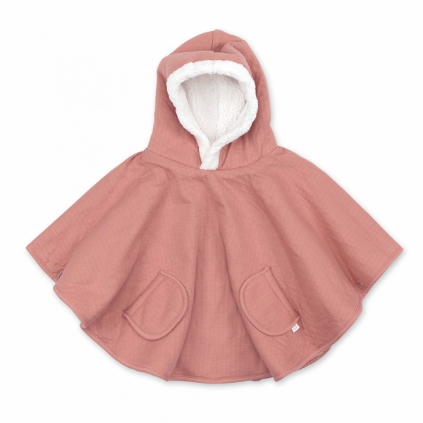 Poncho chaud teddy terracotta Bemini