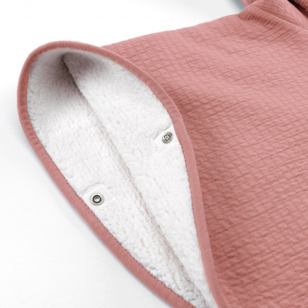 Poncho chaud teddy terracotta Bemini