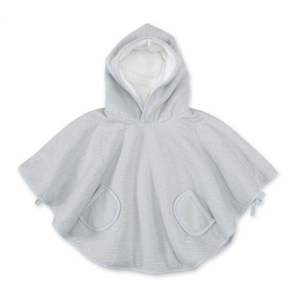 Poncho chaud teddy gris Bemini