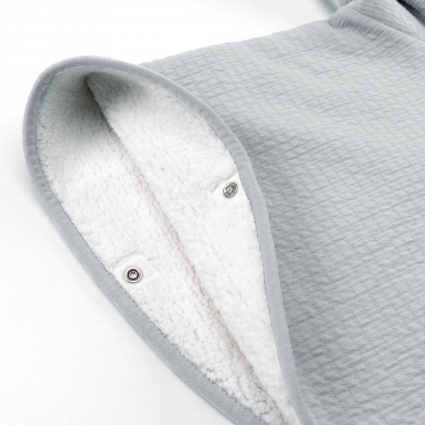 Poncho chaud teddy gris Bemini