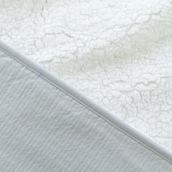 Poncho chaud teddy gris Bemini