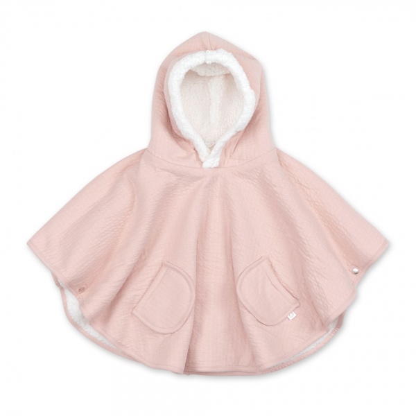 Poncho chaud teddy rose Bemini