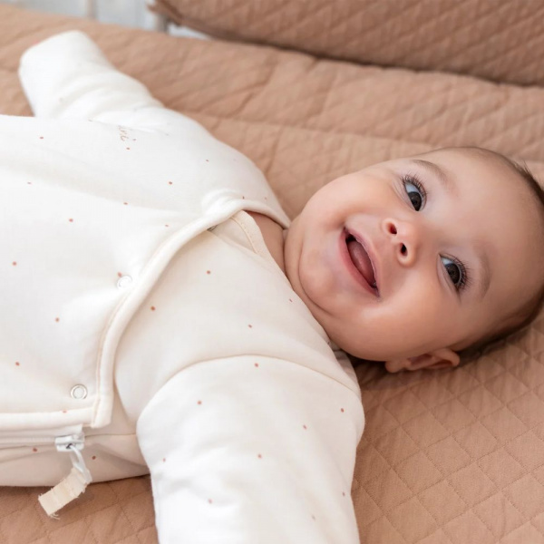 Gigoteuse bébé hiver 1-4 mois pady jersey small dot print ecru Bemini