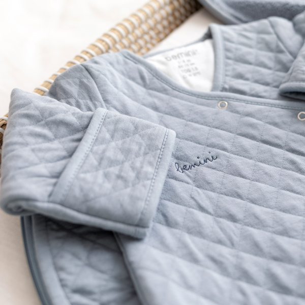 Gigoteuse bébé mi-saison 1-4 m pady quilted jersey stone blue Bemini