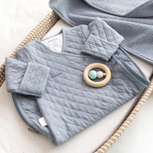 Gigoteuse bébé mi-saison 1-4 m pady quilted jersey stone blue Bemini