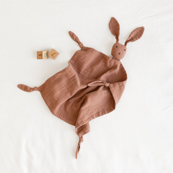 Doudou lapin 40x40 cm moka Bemini