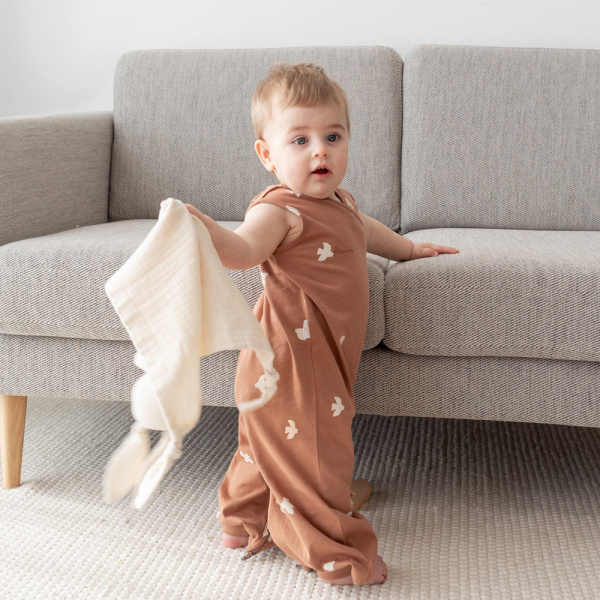 Doudou lapin 40x40 cm ecru Bemini