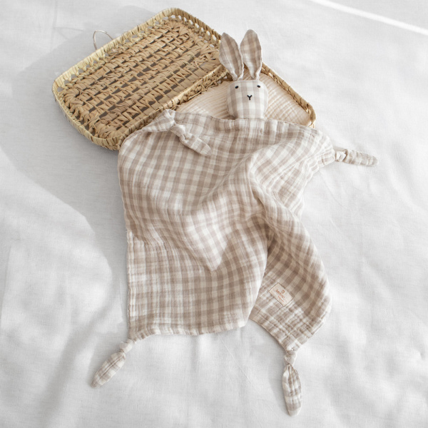 Doudou lapin 40x40 cm sésame Bemini