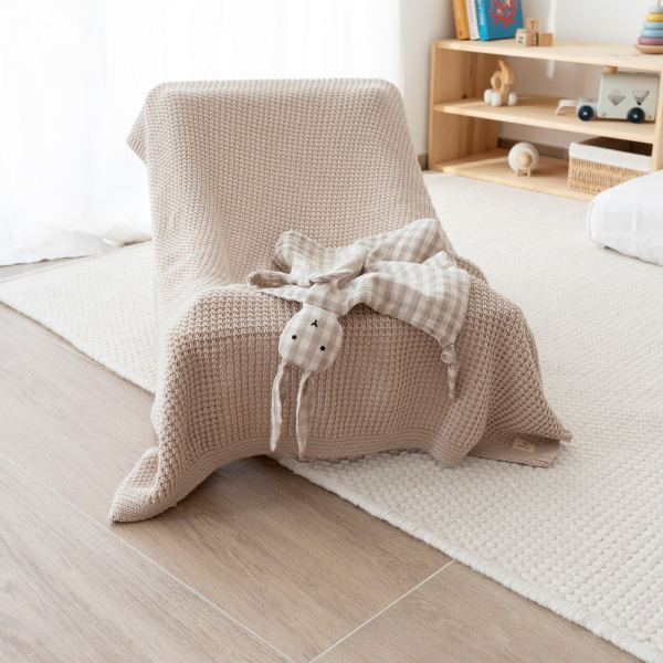 Doudou lapin 40x40 cm sésame Bemini
