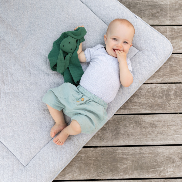 Tapis de parc 100x100cm quilted jersey gris Bemini