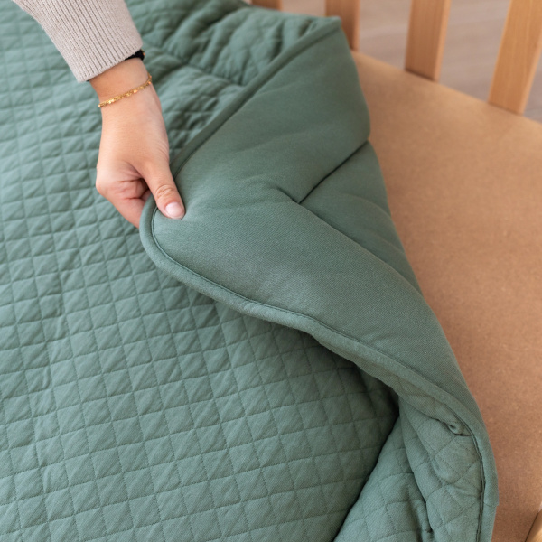 Tapis de parc 100x100cm quilted jersey green Bemini