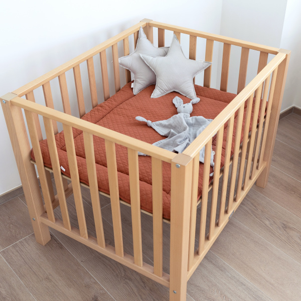 Tapis de parc 100x100cm quilted jersey brick Bemini