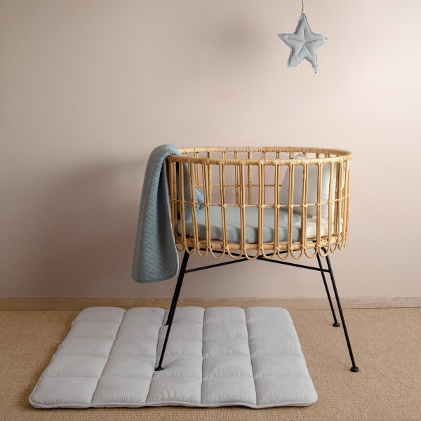 Tapis de parc 100x100 cm tetra jersey gris Bemini