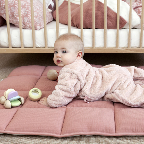 Tapis de parc 100x100 cm tetra jersey terracotta Bemini