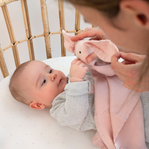 Doudou lange lapin bleu foncé Bemini