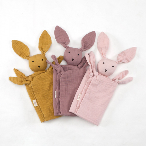 Doudou lange lapin bleu foncé Bemini
