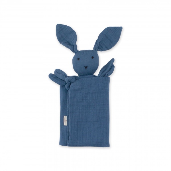 Doudou lange lapin bleu foncé Bemini