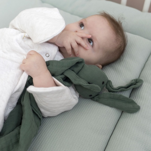 Doudou lange lapin bleu foncé Bemini