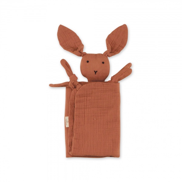Doudou lange lapin terracotta Bemini
