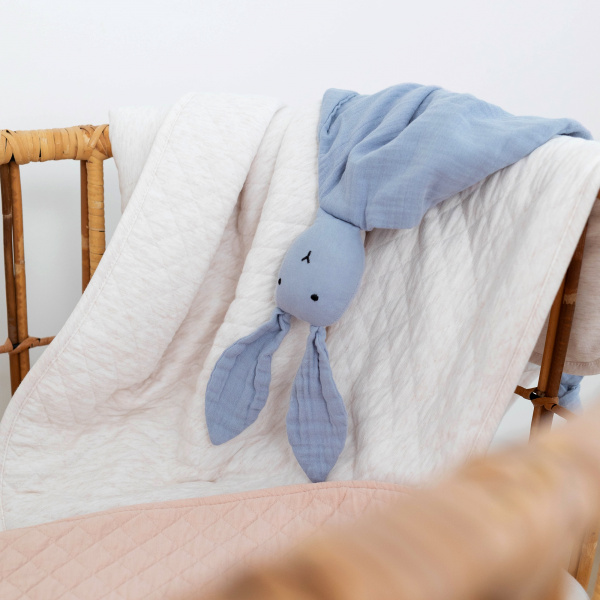Doudou lange lapin bleu foncé Bemini