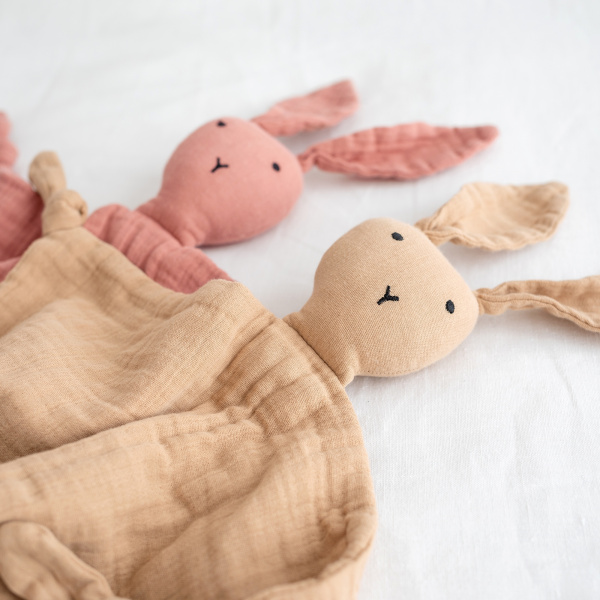 Doudou lange lapin bleu foncé Bemini