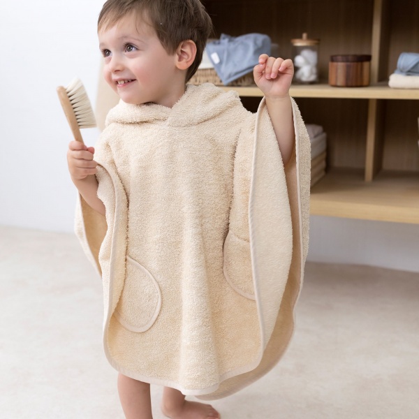Poncho de bain éponge crème Bemini