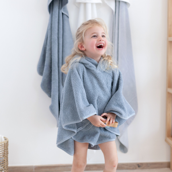 Poncho de bain éponge bleu stone Bemini