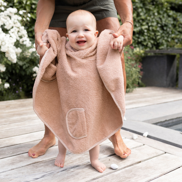 Poncho de bain terry beige Bemini