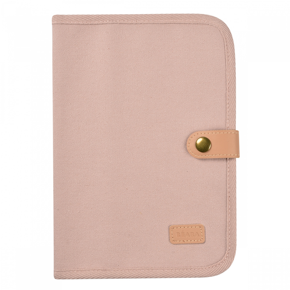 Protège Carnet De Santé Havane - Coton - 24x17cm - Lavable Machine - Rabats & Liens - Broderie
