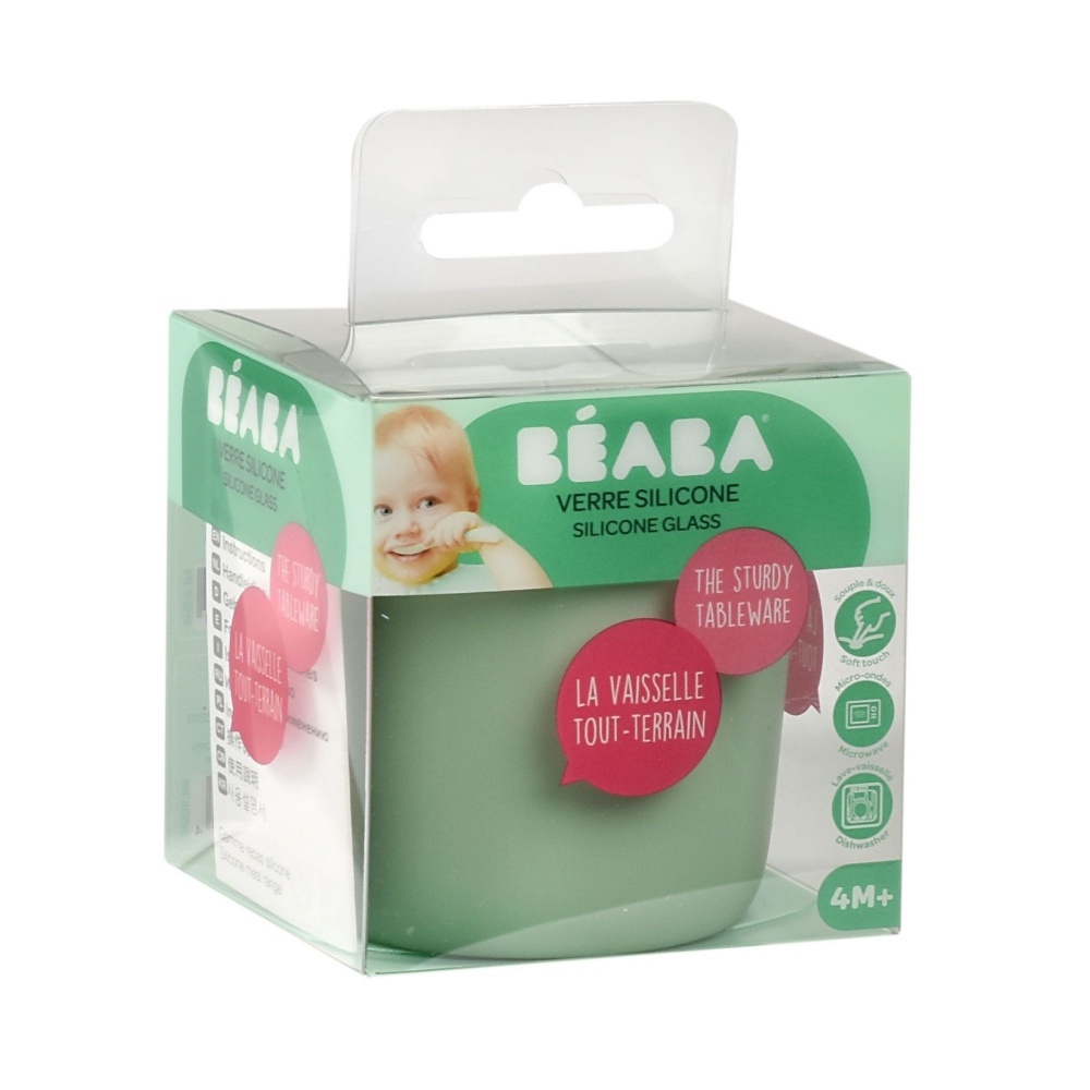 Beaba - Boîte doseuse - 4 compartiments - Cotton white/Sage green