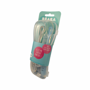 Lot de 2 cuillères 1er âge silicone avec boîte de transport windy blue Beaba