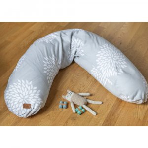 Coussin d’allaitement big flopsy flower gris Beaba