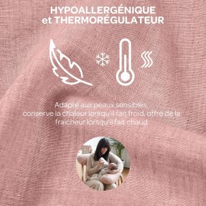 Coussin d’allaitement big flopsy lin vintage rose Beaba