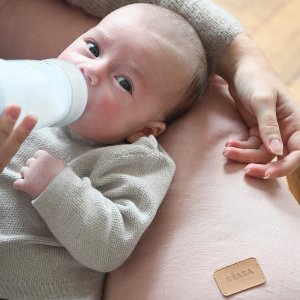 Coussin d’allaitement big flopsy lin vintage rose Beaba