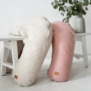 Coussin d’allaitement big flopsy lin vintage rose Beaba