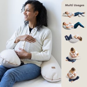Coussin de grossesse et d’allaitement big flopsy french terry terre d'argile Beaba