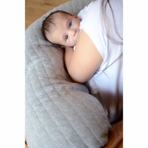 Coussin d’allaitement big flopsy fleur de coton gris chiné Beaba