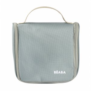 Valise avec l'assise de voyage + trousse de toilette nomade 9 accessoires vert sauge + tasse d'apprentissage 360° sage green - beaba Beaba
