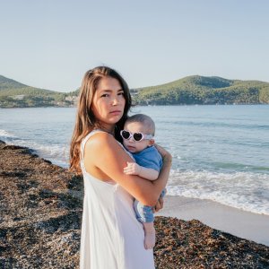 Lunettes de soleil bébé 0-9 mois anti uv baby heart lilas Beaba