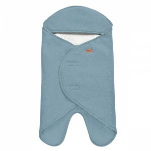 Couverture babynomade double polaire 0-6m bleu baltique et blanc Beaba