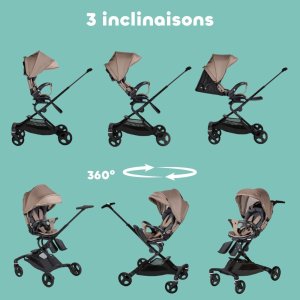 Poussette rotative baby cruiser 360° micro by béaba pralin Beaba