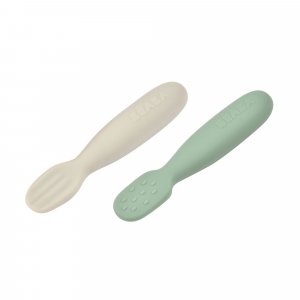 Robot babycook neo night blue + lot de 2 pré-cuillères en silicone - sage green/velvet grey + bol silicone ventouse - grey Beaba