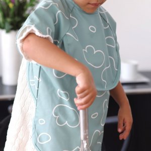 Robot babycook neo gris mineral + bavoir à manches évolutif et 2 en 1 - sage green + coffret repas verre eucalyptus Beaba