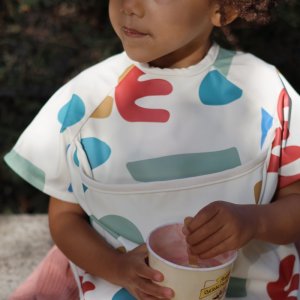 Robot babycook neo grey/white + bavoir à manches évolutif et 2 en 1 - playful + coffret repas verre jungle Beaba