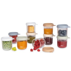 Lot de 10 pots de conservation bébé en verre 250 ml Beaba