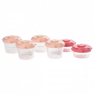 Lot de 6 portions clip 1 er âge 60 ml / 120 ml pink