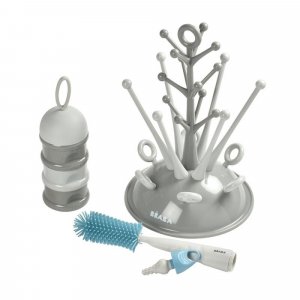 Coffret naissance (egoutte biberon arbre grey / boite doseuses light/dark mist / goupillon silicone) Beaba